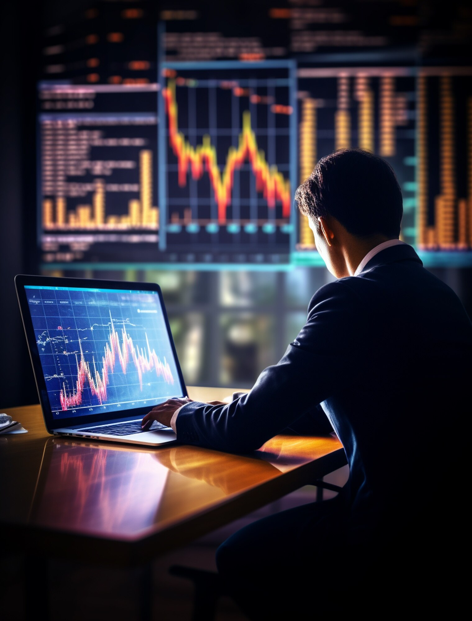 Investor Working on Laptop